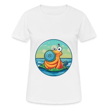 Schnecke Aquarell Cartoon Kawaii Clipart Tier - Frauen T-Shirt atmungsaktiv - Weiß - Vorne - AI Model Female 172 dark (172cm)