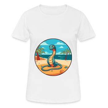 Schlange Aquarell Cartoon Kawaii Clipart Tier - Frauen T-Shirt atmungsaktiv - Weiß - Vorne - AI Model Female 172 dark (172cm)