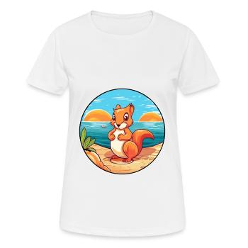 écureuil aquarelle dessin animé Kawaii Clipart Animal - T-shirt respirant Femme - blanc - Devant - AI Model Female 172 dark (172cm)