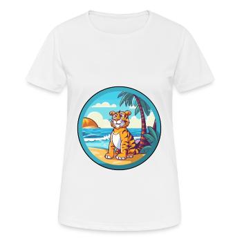 Tiger Aquarell Cartoon Kawaii Clipart Tier - Frauen T-Shirt atmungsaktiv - Weiß - Vorne - AI Model Female 172 dark (172cm)