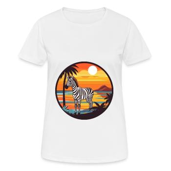 Zebra Watercolor Cartoon Kawaii Clipart Animal - Women's Breathable T-Shirt - white - Front - AI Model Female 172 dark (172cm)