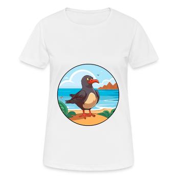 Oiseau Aquarelle Cartoon Kawaii Clipart Animal - T-shirt respirant Femme - blanc - Devant - AI Model Female 172 dark (172cm)