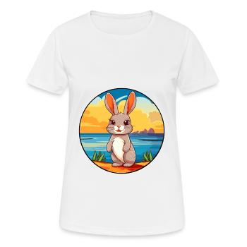 Hase Aquarell Cartoon Kawaii Clipart Tier - Frauen T-Shirt atmungsaktiv - Weiß - Vorne - AI Model Female 172 dark (172cm)