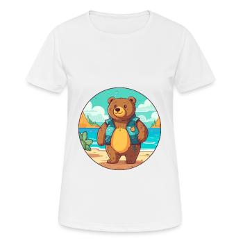 Bär Aquarell Karikatur Kawaii Clipart Tier - Frauen T-Shirt atmungsaktiv - Weiß - Vorne - AI Model Female 172 dark (172cm)