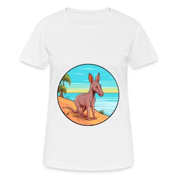 Aardvark Watercolor Cartoon Kawaii Clipart Animal - Women's Breathable T-Shirt - white - Front - AI Model Female 172 dark (172cm)