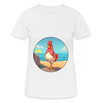 Chicken Watercolor Cartoon Kawaii Clipart Animal - Women's Breathable T-Shirt - white - Front - AI Model Female 172 dark (172cm)