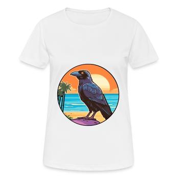 Crow Watercolor Cartoon Kawaii Clipart Animal - Women's Breathable T-Shirt - white - Front - AI Model Female 172 dark (172cm)