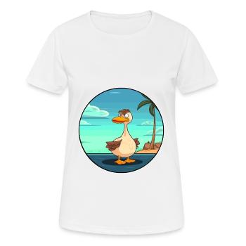 Duck Watercolor Cartoon Kawaii Clipart Animal - Women's Breathable T-Shirt - white - Front - AI Model Female 172 dark (172cm)