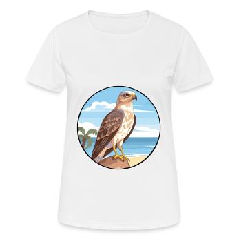 Falcon Watercolor Cartoon Kawaii Clipart Animal - Women's Breathable T-Shirt - white - Front - AI Model Female 172 dark (172cm)
