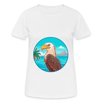 Eagle Watercolor Cartoon Kawaii Clipart Animal - Women's Breathable T-Shirt - white - Front - AI Model Female 172 dark (172cm)