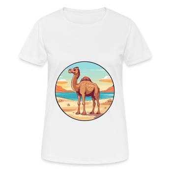 Kamel-Aquarell-Cartoon-Kawaii-Clipart-Tier - Frauen T-Shirt atmungsaktiv - Weiß - Vorne - AI Model Female 172 dark (172cm)