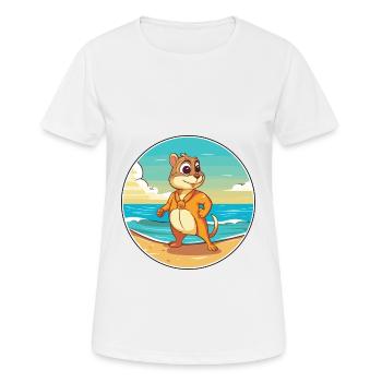 Chipmunk Watercolor Cartoon Kawaii Clipart Animal - Women's Breathable T-Shirt - white - Front - AI Model Female 172 dark (172cm)
