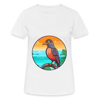 Cuckoo Watercolor Cartoon Kawaii Clipart Animal - Women's Breathable T-Shirt - white - Front - AI Model Female 172 dark (172cm)