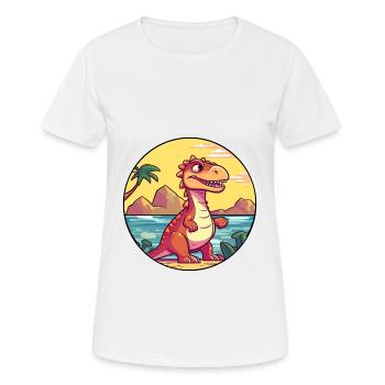 Dinosaurier Aquarell Cartoon Kawaii Clipart Tier - Frauen T-Shirt atmungsaktiv - Weiß - Vorne - AI Model Female 172 dark (172cm)