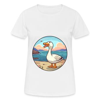 Oie aquarelle dessin animé Kawaii Clipart Animal - T-shirt respirant Femme - blanc - Devant - AI Model Female 172 dark (172cm)