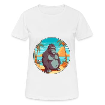 Gorilla Aquarell Cartoon Kawaii Clipart Tier - Frauen T-Shirt atmungsaktiv - Weiß - Vorne - AI Model Female 172 dark (172cm)