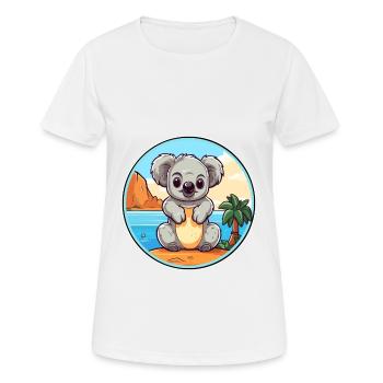 Koala Watercolor Cartoon Kawaii Clipart Animal - Women's Breathable T-Shirt - white - Front - AI Model Female 172 dark (172cm)