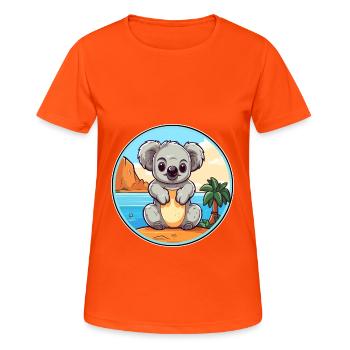 Koala Aquarell Cartoon Kawaii Clipart Tier - Frauen T-Shirt atmungsaktiv - Neonorange - Vorne - AI Model Female 172 dark (172cm)