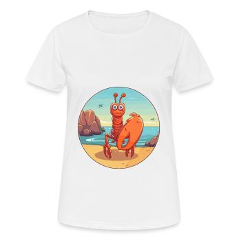Lobster Watercolor Cartoon Kawaii Clipart Animal - Women's Breathable T-Shirt - white - Front - AI Model Female 172 dark (172cm)