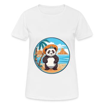 Panda Aquarell Karikatur Kawaii Clipart Tier - Frauen T-Shirt atmungsaktiv - Weiß - Vorne - AI Model Female 172 dark (172cm)