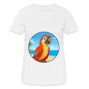 Papagei Aquarell Cartoon Kawaii Clipart Tier - Frauen T-Shirt atmungsaktiv - Weiß - Vorne - AI Model Female 172 dark (172cm)
