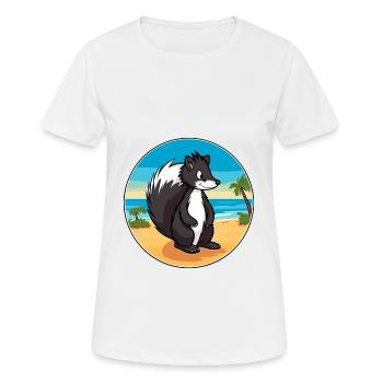 Skunk aquarelle dessin animé Kawaii Clipart Animal - T-shirt respirant Femme - blanc - Devant - AI Model Female 172 dark (172cm)