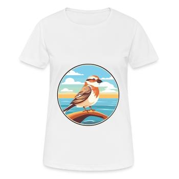 Sparrow Watercolor Cartoon Kawaii Clipart Animal - Women's Breathable T-Shirt - white - Front - AI Model Female 172 dark (172cm)