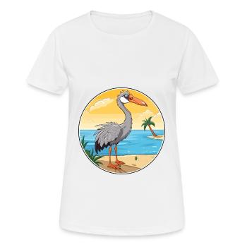 Kranich Aquarell Cartoon Kawaii Clipart Tier - Frauen T-Shirt atmungsaktiv - Weiß - Vorne - AI Model Female 172 dark (172cm)