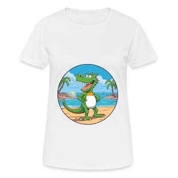 Crocodile aquarelle dessin animé Kawaii Clipart Animal - T-shirt respirant Femme - blanc - Devant - AI Model Female 172 dark (172cm)