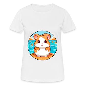 Hamster Aquarell Cartoon Kawaii Clipart Tier - Frauen T-Shirt atmungsaktiv - Weiß - Vorne - AI Model Female 172 dark (172cm)