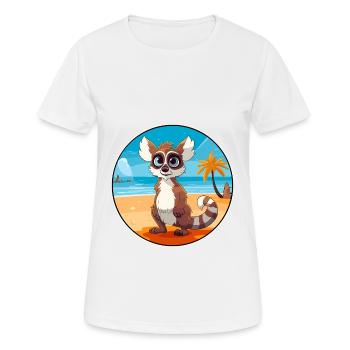Lemur Watercolor Cartoon Kawaii Clipart Animal - Women's Breathable T-Shirt - white - Front - AI Model Female 172 dark (172cm)