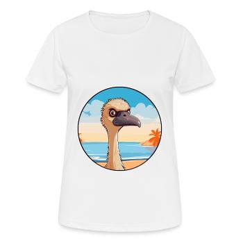 Straußen, Aquarell, Cartoon, Kawaii, Clipart, Tier - Frauen T-Shirt atmungsaktiv - Weiß - Vorne - AI Model Female 172 dark (172cm)