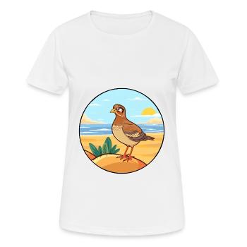 Perdrix aquarelle dessin animé Kawaii Clipart Animal - T-shirt respirant Femme - blanc - Devant - AI Model Female 172 dark (172cm)