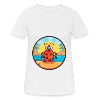 Ladybug Watercolor Cartoon Kawaii Clipart Animal - Women's Breathable T-Shirt - white - Front - AI Model Female 172 dark (172cm)