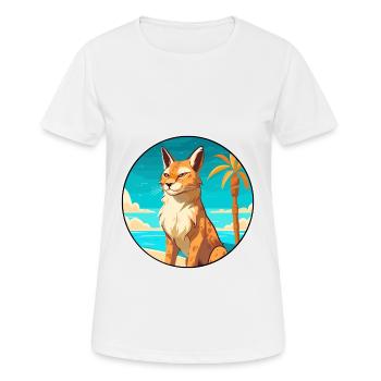 Luchs Aquarell Cartoon Kawaii Clipart Tier - Frauen T-Shirt atmungsaktiv - Weiß - Vorne - AI Model Female 172 dark (172cm)