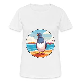 Taube Aquarell Cartoon Kawaii Clipart Tier - Frauen T-Shirt atmungsaktiv - Weiß - Vorne - AI Model Female 172 dark (172cm)