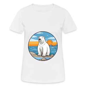 Polar Bear Watercolor Cartoon Kawaii Clipart Pet - Women's Breathable T-Shirt - white - Front - AI Model Female 172 dark (172cm)