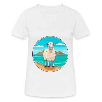 Sheep Watercolor Cartoon Kawaii Clipart Animal - Women's Breathable T-Shirt - white - Front - AI Model Female 172 dark (172cm)