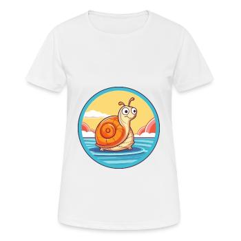Schnecke Aquarell Cartoon Kawaii Clipart Tier - Frauen T-Shirt atmungsaktiv - Weiß - Vorne - AI Model Female 172 dark (172cm)