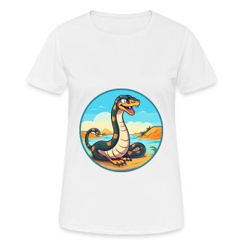 Schlange Aquarell Cartoon Kawaii Clipart Tier - Frauen T-Shirt atmungsaktiv - Weiß - Vorne - AI Model Female 172 dark (172cm)