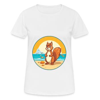 écureuil aquarelle dessin animé Kawaii Clipart Animal - T-shirt respirant Femme - blanc - Devant - AI Model Female 172 dark (172cm)