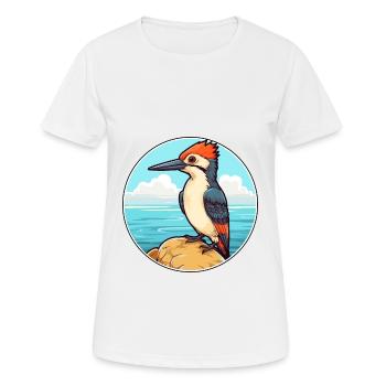 Specht Aquarell Karikatur Kawaii Clipart Haustier - Frauen T-Shirt atmungsaktiv - Weiß - Vorne - AI Model Female 172 dark (172cm)