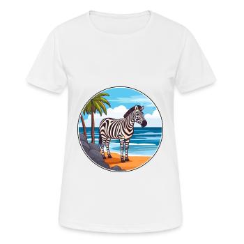Zebra Watercolor Cartoon Kawaii Clipart Animal - Women's Breathable T-Shirt - white - Front - AI Model Female 172 dark (172cm)