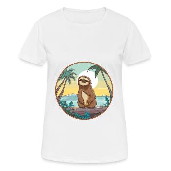Paresseux aquarelle dessin animé Kawaii Clipart Animal - T-shirt respirant Femme - blanc - Devant - AI Model Female 172 dark (172cm)
