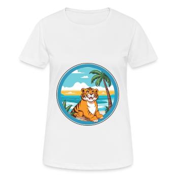 Tiger Aquarell Cartoon Kawaii Clipart Tier - Frauen T-Shirt atmungsaktiv - Weiß - Vorne - AI Model Female 172 dark (172cm)