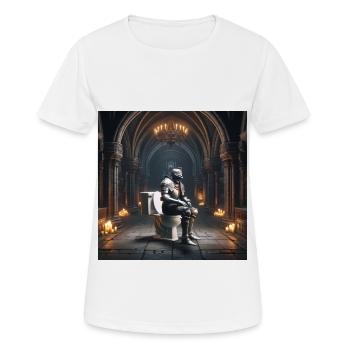 Fart Souls - Hollow Knight on Porcelain Throne #02 - Women's Breathable T-Shirt - white - Front - AI Model Female 172 dark (172cm)