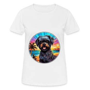 Affenpinscher Dog Breed Colorful Cartoon Watercolo - Women's Breathable T-Shirt - white - Front - AI Model Female 172 dark (172cm)