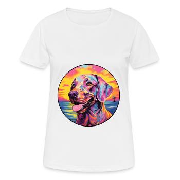 Amerikanischer Leopardenhund Hunderasse Bunte Karikatur - Frauen T-Shirt atmungsaktiv - Weiß - Vorne - AI Model Female 172 dark (172cm)