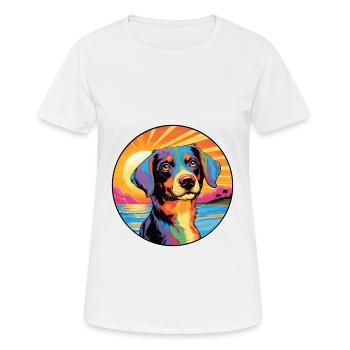 Ariegeois Race De Chien Coloré Dessin Animé Aquarelle - T-shirt respirant Femme - blanc - Devant - AI Model Female 172 dark (172cm)