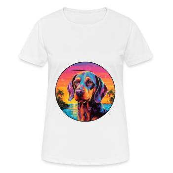 Amerikanischer Wasserhund Hunderasse Bunte Karikatur Wat - Frauen T-Shirt atmungsaktiv - Weiß - Vorne - AI Model Female 172 dark (172cm)
